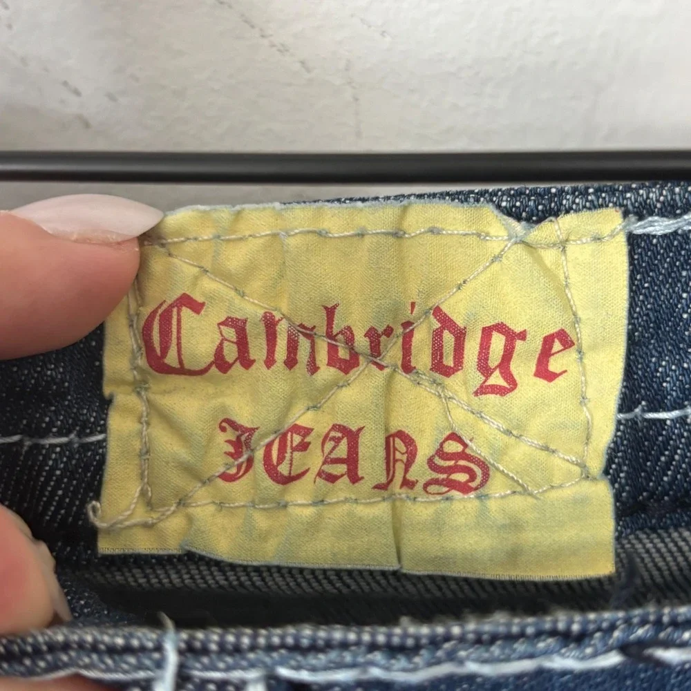 Y2K Cambridge Jeans Womens Dark Wash Low Rise Denim Mini Skirt Size 28